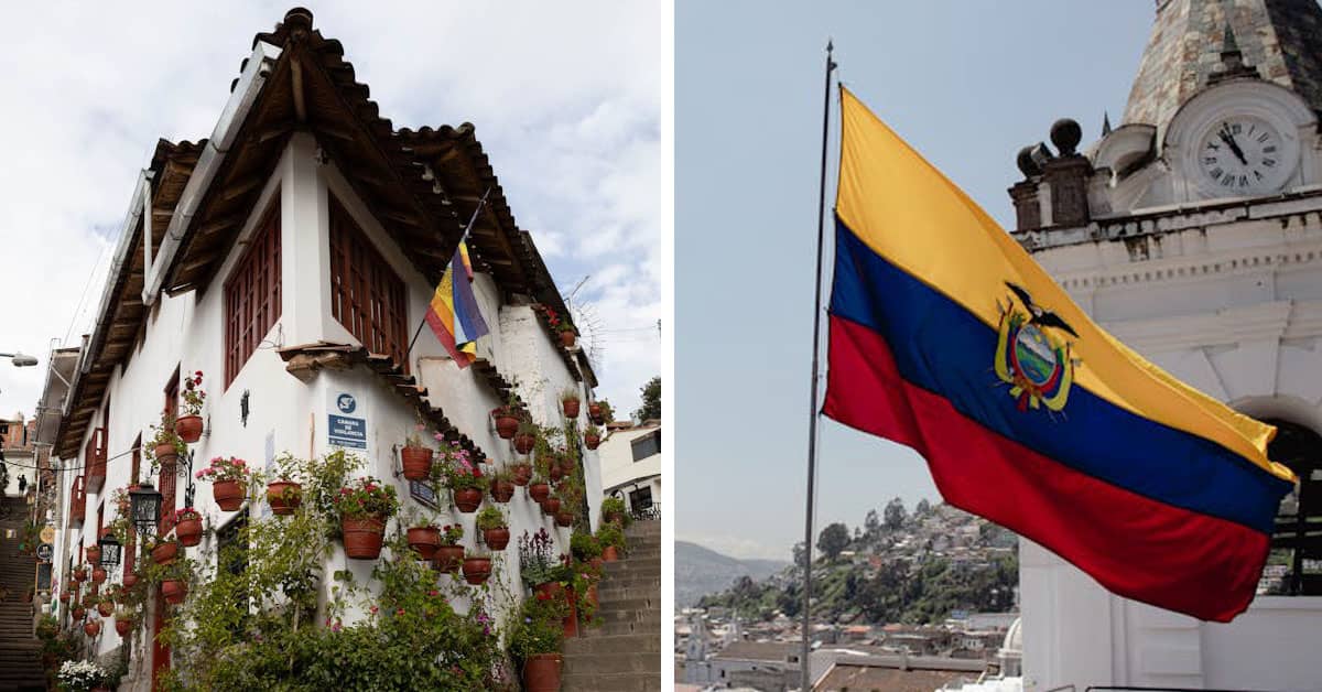 Ecuador pionero en trabajos desde casa, bandera ecuatoriana en quito